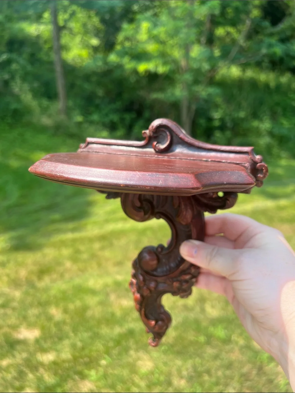 VTG MCM Neo Classical Syroco Wood Syracuse Ornate Wall Shelf Floating Shelf